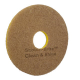 3M Scotch-Brite Clean and Shine Pad, Brown, 13 in (7100148049) (5 Pack) - 2