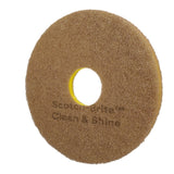 3M Scotch-Brite Clean and Shine Pad, Brown, 13 in (7100148049) (5 Pack) - 3