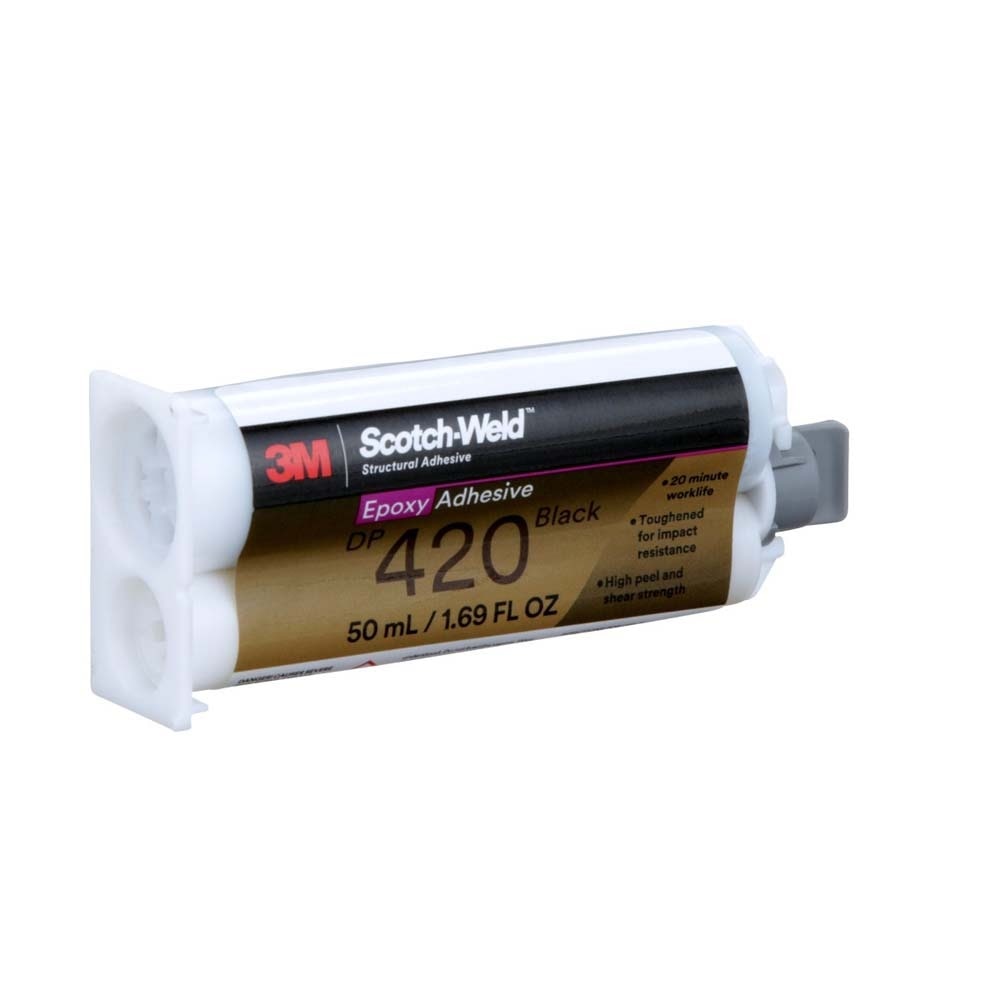 3M 7100148731 Scotch-Weld Epoxy Adhesive DP420 Black Two-Part Structural Adhesive, 20-Minute Work Life, High Impact and Fatigue Resistance Duo-Pak (50 mL) - 4