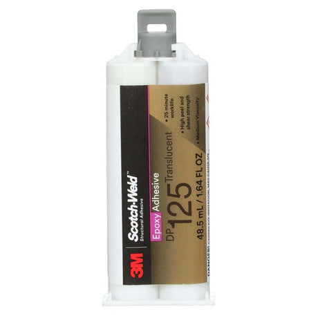 3M DP125 Scotch-Weld Translucent Two-Part Flexible Epoxy Adhesive Duo-Pak (48.5 mL) (7100148734) (12 Pack)