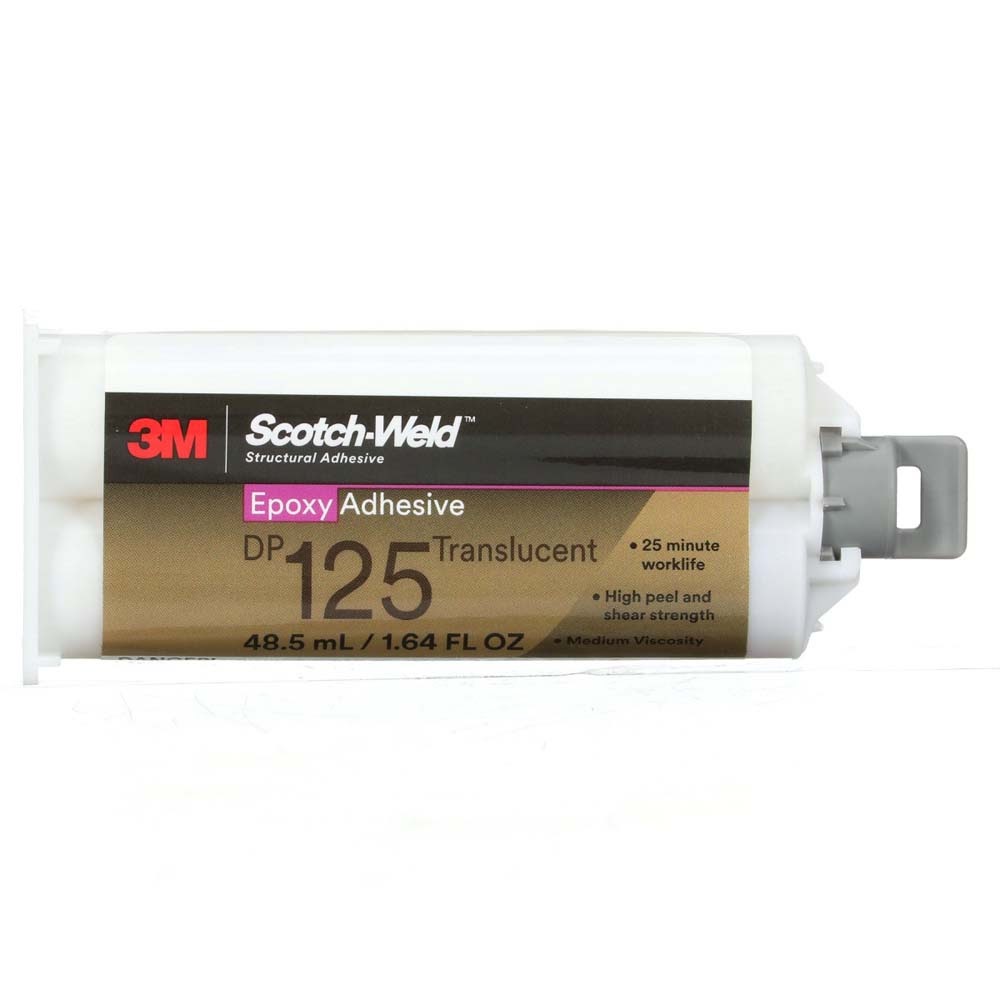 3M DP125 Scotch-Weld Translucent Two-Part Flexible Epoxy Adhesive Duo-Pak (48.5 mL) (7100148734) (12 Pack) - 4