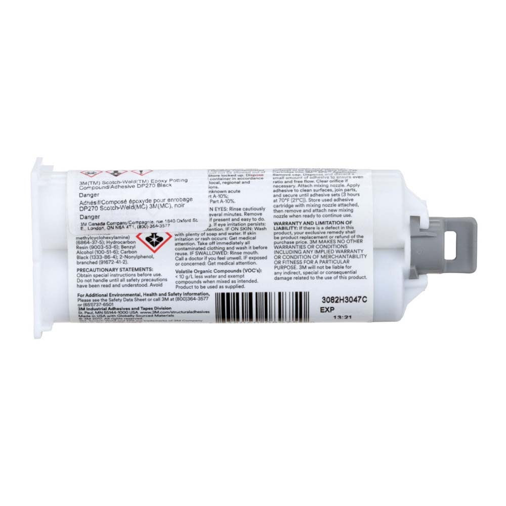 3M DP270 DP270-1.64OZ-BLK Scotch-Weld Epoxy Potting Compound Black Duo-Pak (48.5 mL) (7100148745) (12 Pack) - 9