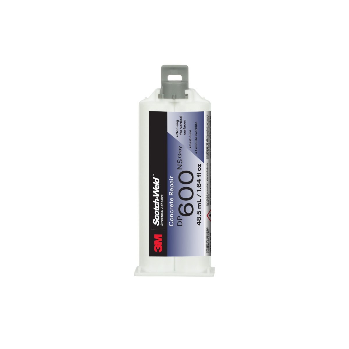 3M Scotch-Weld Concrete Repair, Gray, Non Sag, 48.5 mL Duo Pak (DP600NS) (7100148747) (12 Pack)