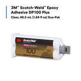 3M DP100 Plus Scotch-Weld Epoxy Adhesive, Clear, 48.5 mL 1.64 fl oz Duo-Pak (7100148750) (12 Pack) - 5