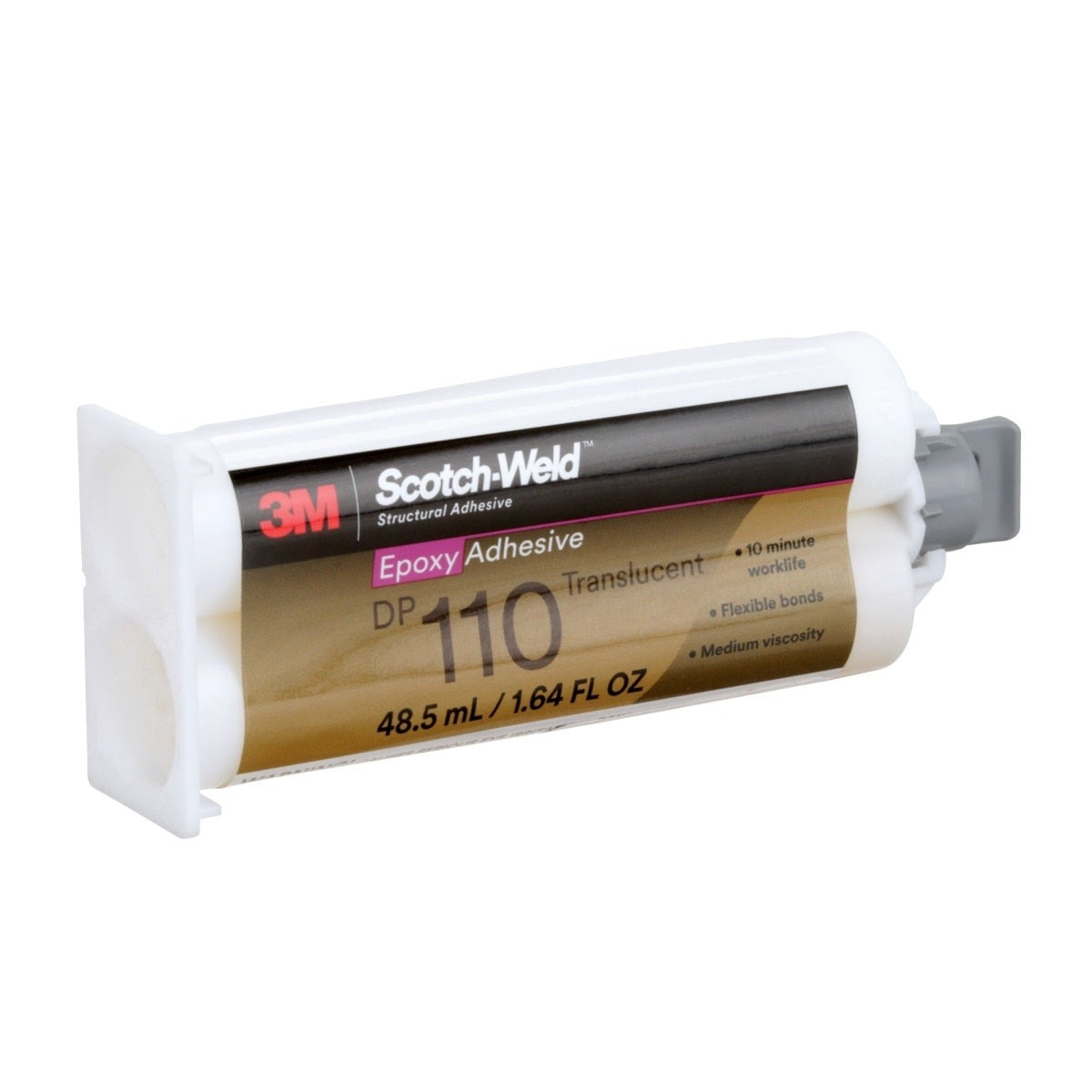 3M DP110 Scotch-Weld Epoxy Adhesive Duo-Pak Cartridge, Translucent, 48.5 mL (110) (7100148762) (12 Pack) - 3