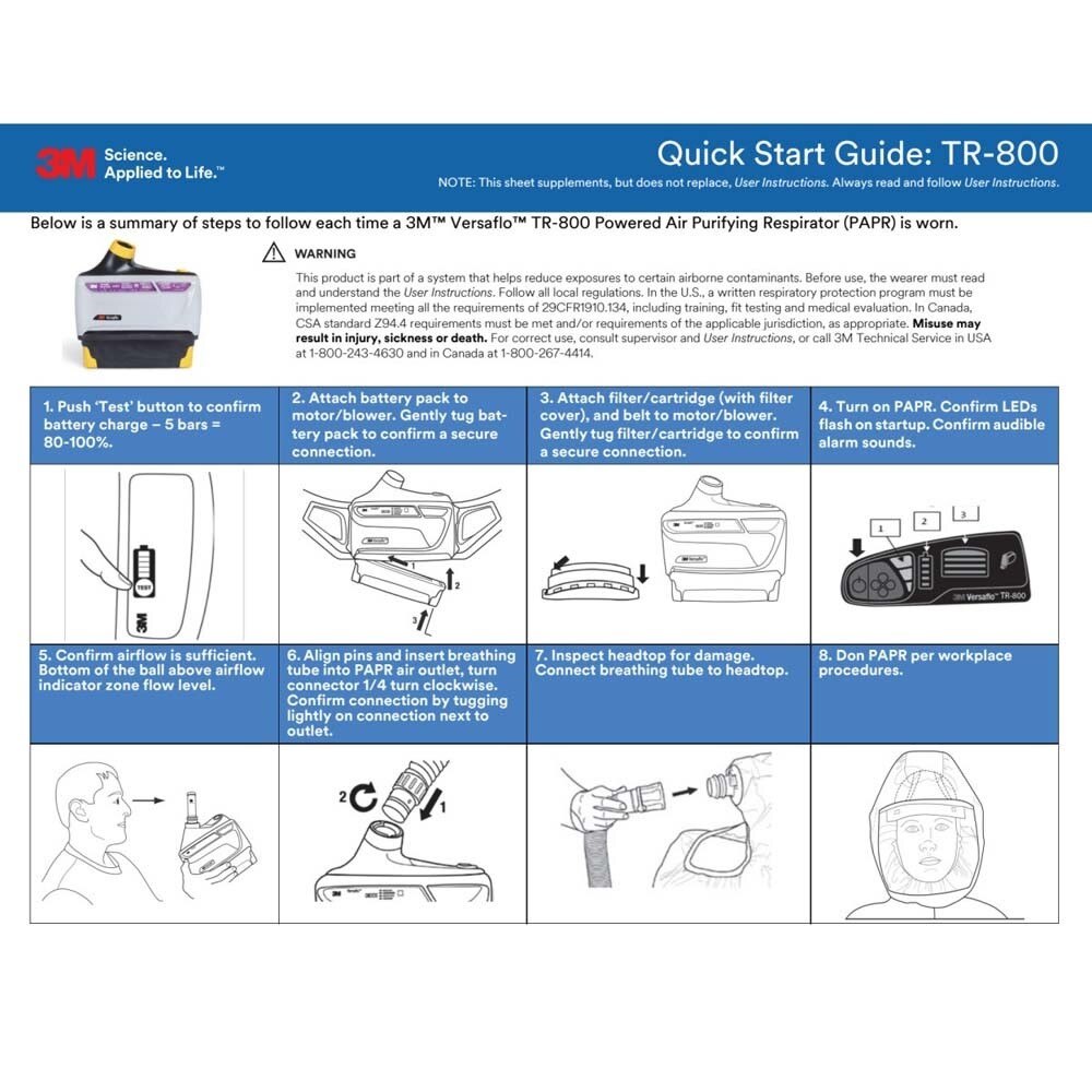 3M 7100150821 Versaflo Powered Air Purifying Respirator Unit TR-802N94242AAD Intrinsically Safe - 6
