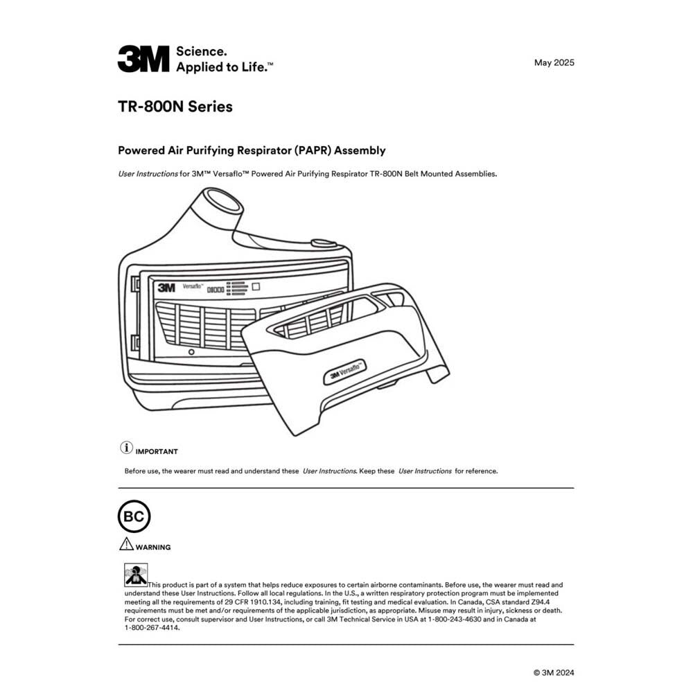 3M 7100150821 Versaflo Powered Air Purifying Respirator Unit TR-802N94242AAD Intrinsically Safe - 7