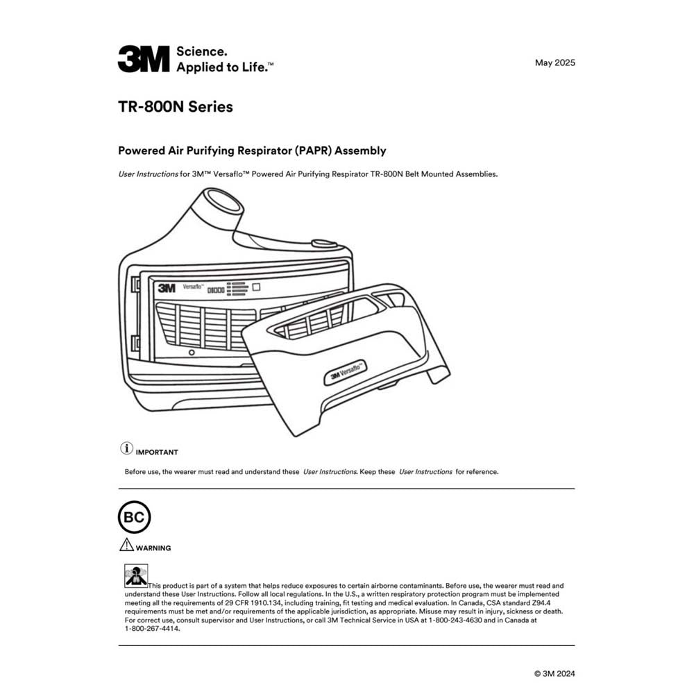 3M TR-802N 94242 Versaflo Powered Air Purifying Respirator Unit AAD Intrinsically Safe (7100150821) - 7