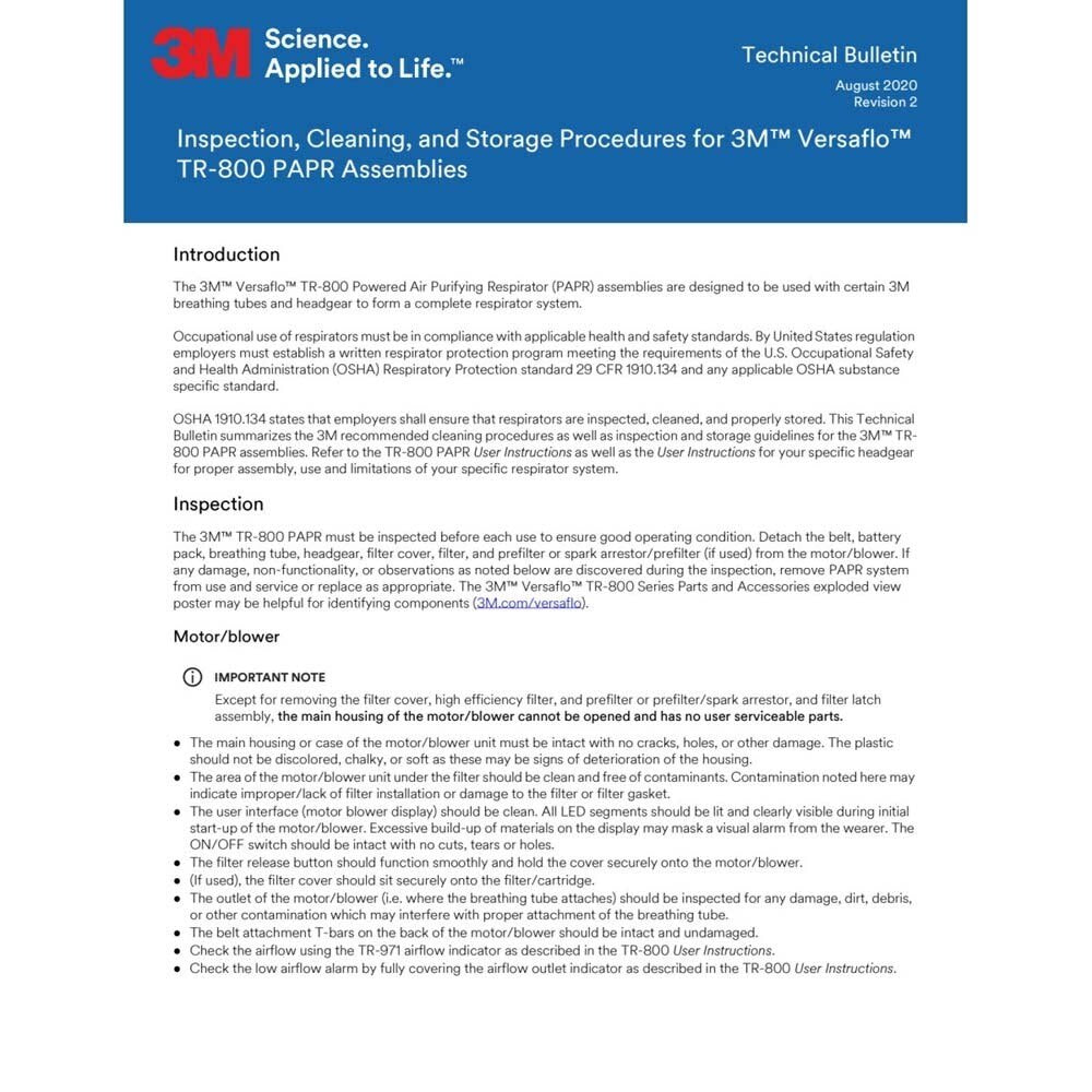 3M 7100150821 Versaflo Powered Air Purifying Respirator Unit TR-802N94242AAD Intrinsically Safe - 8