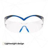 3M SF401SGAF-BLU SecureFit Safety Glasses, Clear Lens, Blue/Gray Frame, ANSI Z87.1 (7100150838) (20 Pack) - 6