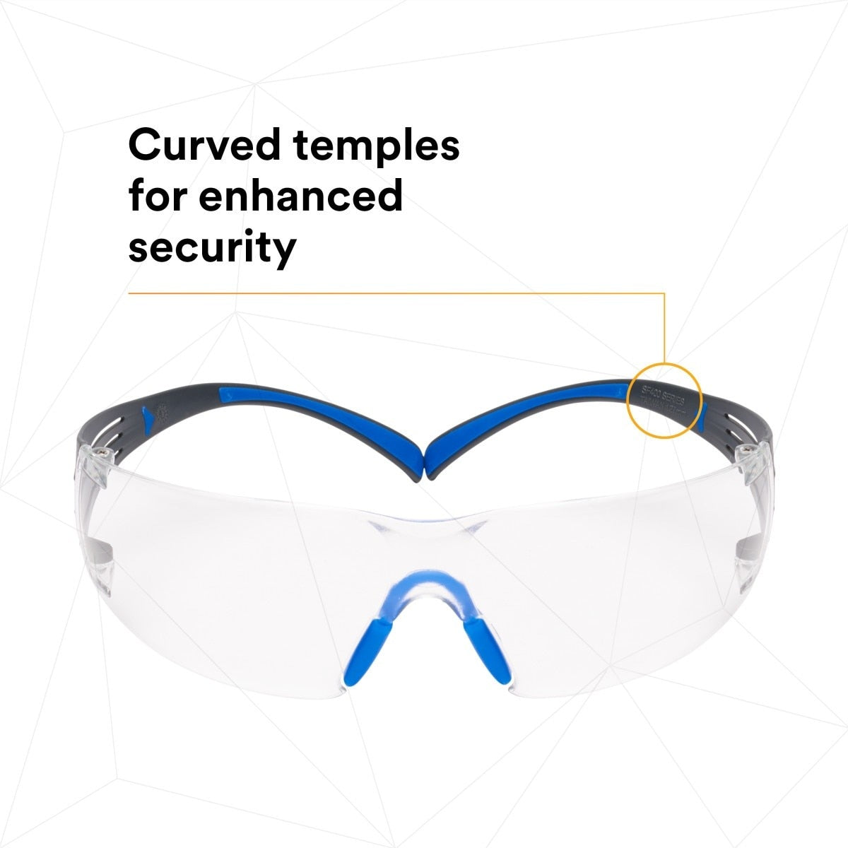 3M SF401SGAF-BLU SecureFit Safety Glasses, Clear Lens, Blue/Gray Frame, ANSI Z87.1 (7100150838) (20 Pack) - 8