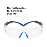3M SF401SGAF-BLU SecureFit Safety Glasses, Clear Lens, Blue/Gray Frame, ANSI Z87.1 (7100150838) (20 Pack) - 8