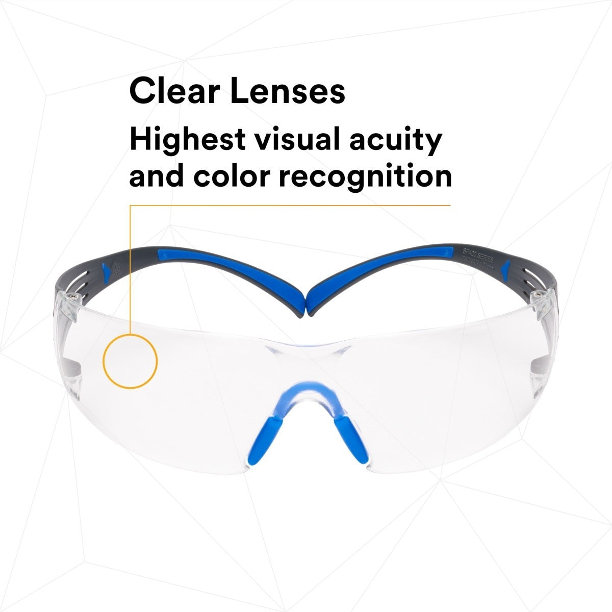 3M SF401SGAF-BLU SecureFit Safety Glasses, Clear Lens, Blue/Gray Frame, ANSI Z87.1 (7100150838) (20 Pack) - 9