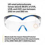 3M SF401SGAF-BLU SecureFit Safety Glasses, Clear Lens, Blue/Gray Frame, ANSI Z87.1 (7100150838) (20 Pack) - 10