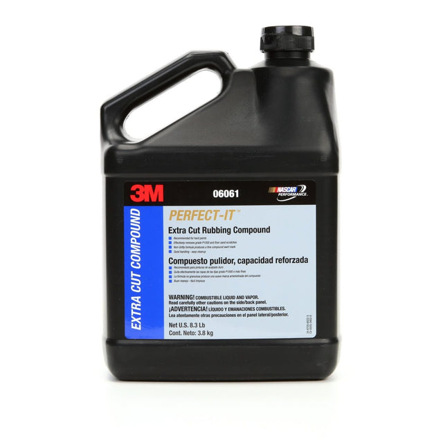 3M 06061 Extra Cut Rubbing Compound, White, Liquid, 1 gal Bottle (7100153724) (4 Pack)