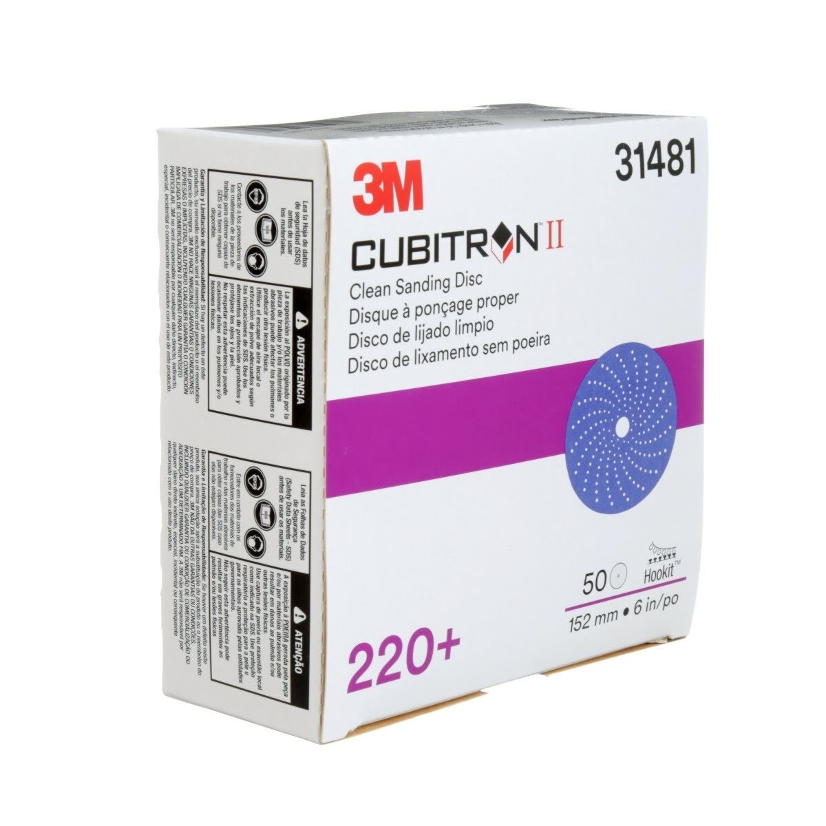 3M 737U 31481 Cubitron II Hookit Abrasive Disc, 6 in, 220+, Purple (7100155285) (200 Pack) - 10