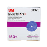 3M 737U 31373 Cubitron II Hookit Clean Sanding Abrasive Disc, 6 in, 150+ Grit, Purple, Multi Hole Pattern (7100155304) (200 Pack) - 6