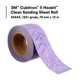 3M 737U 34444 Cubitron II Hookit Clean Sanding Sheet Roll, Multi Hole, 120 Plus, Purple, 70 mm x 12 m (7100155338) (5 Pack) - 2