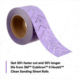 3M 737U 34444 Cubitron II Hookit Clean Sanding Sheet Roll, Multi Hole, 120 Plus, Purple, 70 mm x 12 m (7100155338) (5 Pack) - 4