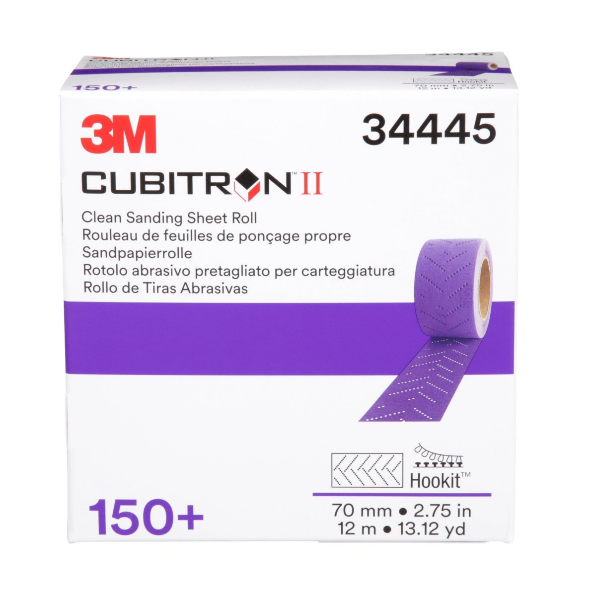 3M 737U Cubitron II Hookit Clean Sanding Sheet Roll, 150+, Purple, 70 mm x 12 m (34445) (7100155343) (5 Pack) - 6