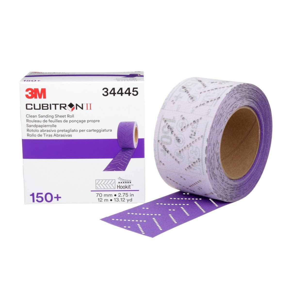 3M 737U Cubitron II Hookit Clean Sanding Sheet Roll, 150+, Purple, 70 mm x 12 m (34445) (7100155343) (5 Pack) - 10