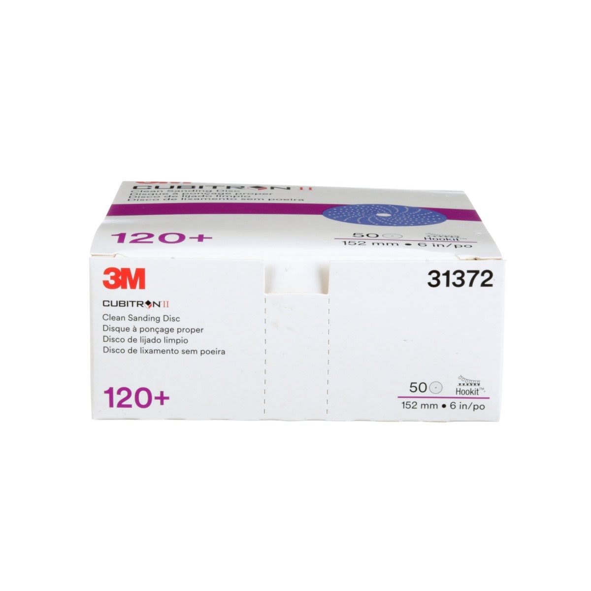 3M 31372 Cubitron II Hookit Clean Sanding Abrasive Disc, 6 in, 120+ Grit, Purple (7100155360) (200 Pack) - 8