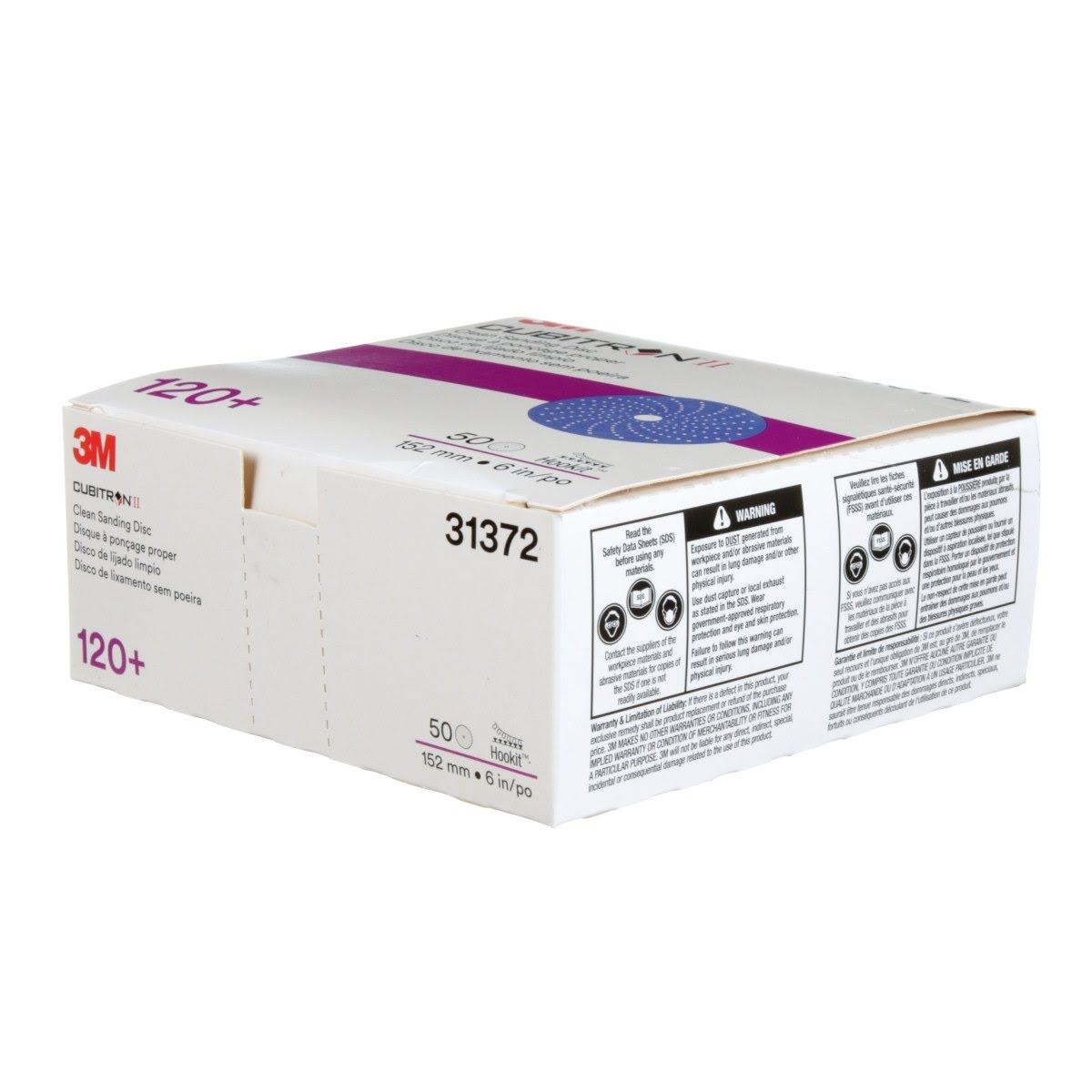 3M 31372 Cubitron II Hookit Clean Sanding Abrasive Disc, 6 in, 120+ Grit, Purple (7100155360) (200 Pack) - 10