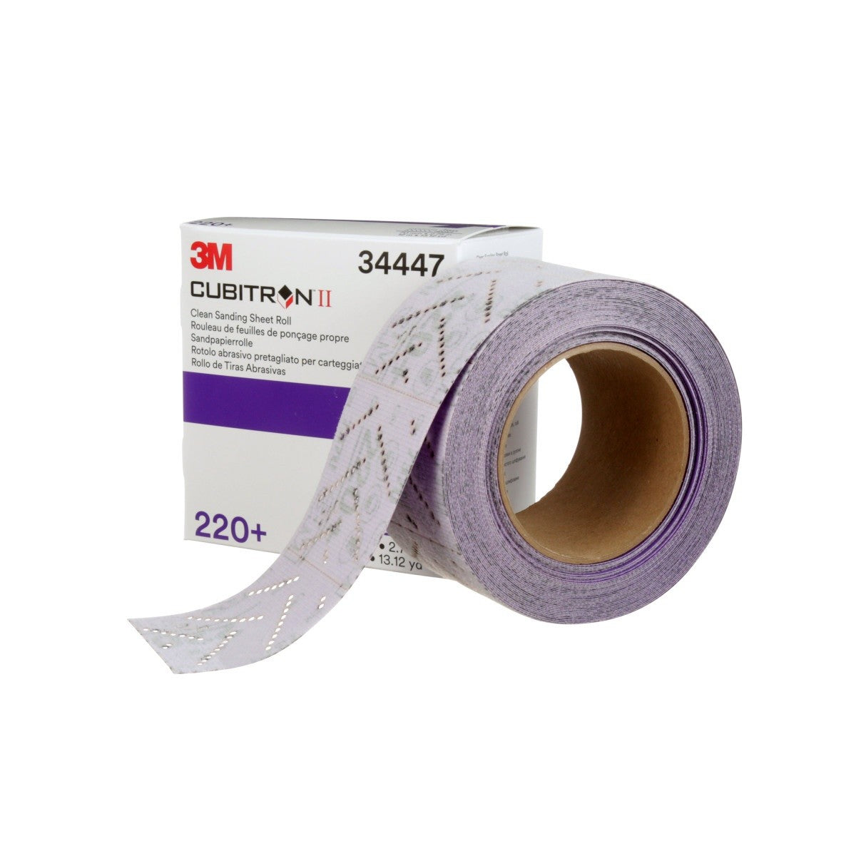 3M 737U Cubitron II Hookit Clean Sanding Sheet Roll, 220+, Purple, 70 mm x 12 m (34447) (7100155366) (5 Pack) - 6