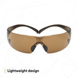 3M SF405SGAF-BLA 1334251 SecureFit Safety Glasses, Black/Brown, Brown Scotchgard Anti-fog Lens (7100155940) (20 Pack) - 3