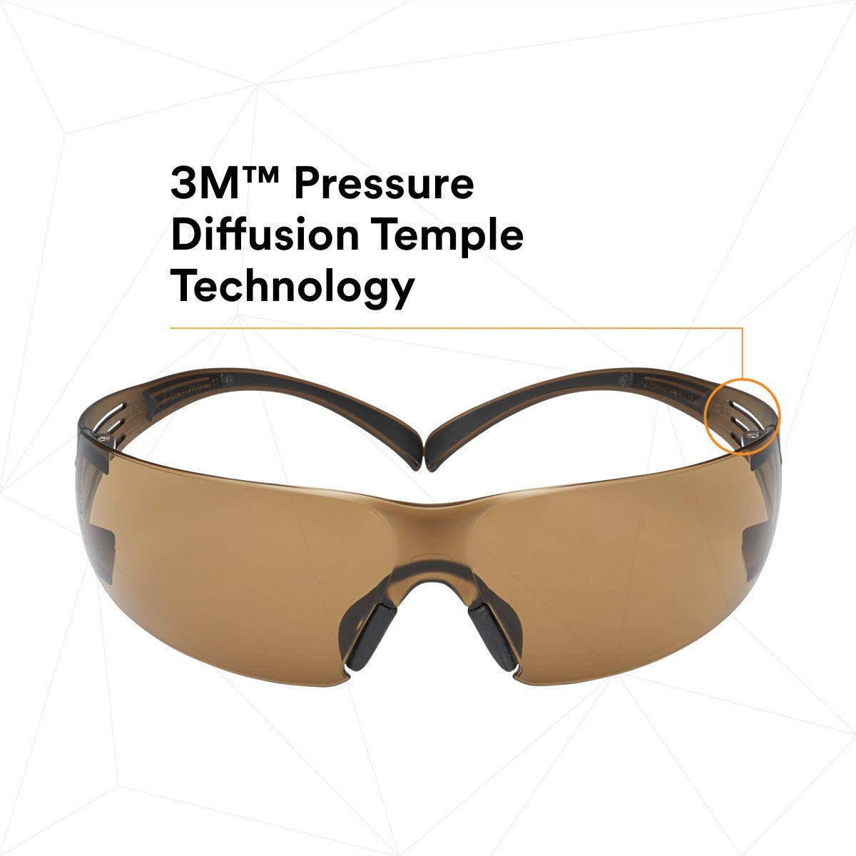 3M SF405SGAF-BLA 1334251 SecureFit Safety Glasses, Black/Brown, Brown Scotchgard Anti-fog Lens (7100155940) (20 Pack) - 4