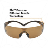 3M SF405SGAF-BLA 1334251 SecureFit Safety Glasses, Black/Brown, Brown Scotchgard Anti-fog Lens (7100155940) (20 Pack) - 4