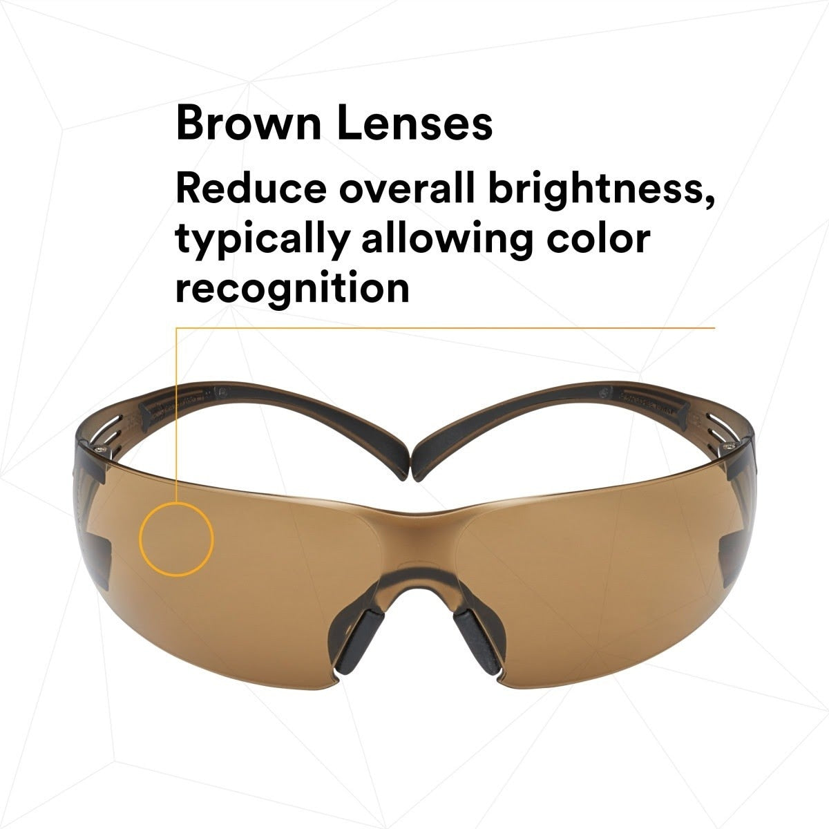 3M SF405SGAF-BLA 1334251 SecureFit Safety Glasses, Black/Brown, Brown Scotchgard Anti-fog Lens (7100155940) (20 Pack) - 6
