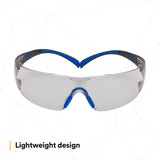 3M SF407SGAF-BLU SecureFit Safety Glasses, 400 Series, ANSI Z87.1, Indoor/Outdoor Gray Lens, Blue/Gray Frame, Anti-Fog Anti-Scratch (7100156103) (20 Pack) - 3
