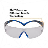 3M SF407SGAF-BLU SecureFit Safety Glasses, 400 Series, ANSI Z87.1, Indoor/Outdoor Gray Lens, Blue/Gray Frame, Anti-Fog Anti-Scratch (7100156103) (20 Pack) - 4