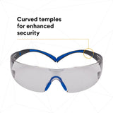 3M SF407SGAF-BLU SecureFit Safety Glasses, 400 Series, ANSI Z87.1, Indoor/Outdoor Gray Lens, Blue/Gray Frame, Anti-Fog Anti-Scratch (7100156103) (20 Pack) - 5