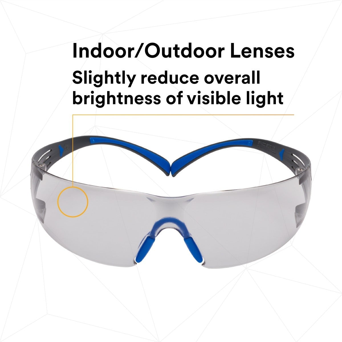 3M SF407SGAF-BLU SecureFit Safety Glasses, 400 Series, ANSI Z87.1, Indoor/Outdoor Gray Lens, Blue/Gray Frame, Anti-Fog Anti-Scratch (7100156103) (20 Pack) - 6