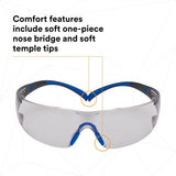 3M SF407SGAF-BLU SecureFit Safety Glasses, 400 Series, ANSI Z87.1, Indoor/Outdoor Gray Lens, Blue/Gray Frame, Anti-Fog Anti-Scratch (7100156103) (20 Pack) - 8