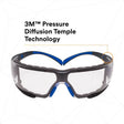 3M SF401SGAF-BLU-F SecureFit 400 Safety Glasses, Clear Polycarbonate Lens with Anti-Fog Anti-Scratch, Blue/Gray Frame, Removable Foam Gasket, ANSI Z87 Eye Protection (7100156104) (20 Pack)