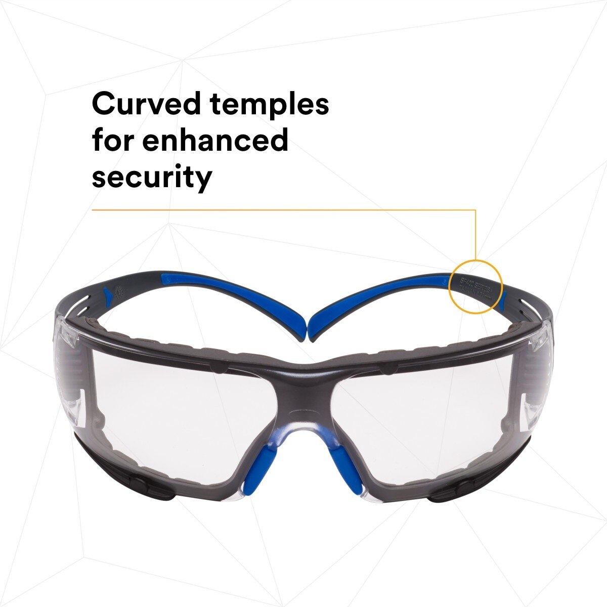 3M SF401SGAF-BLU-F SecureFit 400 Safety Glasses, Clear Polycarbonate Lens with Anti-Fog Anti-Scratch, Blue/Gray Frame, Removable Foam Gasket, ANSI Z87 Eye Protection (7100156104) (20 Pack) - 3