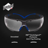 3M SF401SGAF-BLU-F SecureFit 400 Safety Glasses, Clear Polycarbonate Lens with Anti-Fog Anti-Scratch, Blue/Gray Frame, Removable Foam Gasket, ANSI Z87 Eye Protection (7100156104) (20 Pack) - 4