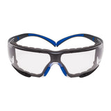 3M SF401SGAF-BLU-F SecureFit 400 Safety Glasses, Clear Polycarbonate Lens with Anti-Fog Anti-Scratch, Blue/Gray Frame, Removable Foam Gasket, ANSI Z87 Eye Protection (7100156104) (20 Pack) - 5