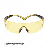 3M SF403SGAF-YEL SecureFit Scotchgard Safety Glasses, Amber Lens, Yellow/Black Frame, Anti-Fog, Anti-Scratch, ANSI Z87 (SF403SGAF-YEL) (7100158219) (Case of 20) (20 Pack) - 3
