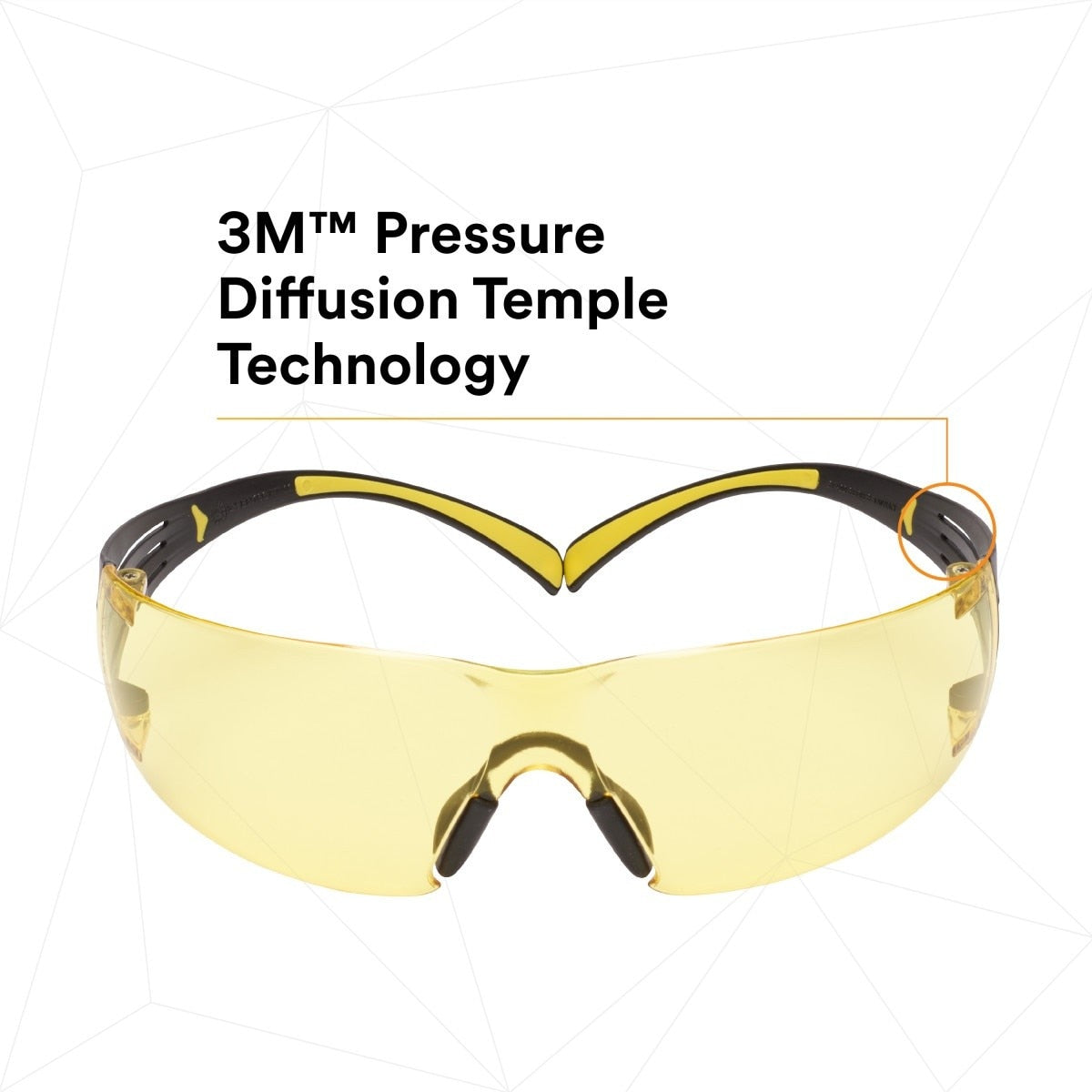 3M SF403SGAF-YEL SecureFit Scotchgard Safety Glasses, Amber Lens, Yellow/Black Frame, Anti-Fog, Anti-Scratch, ANSI Z87 (SF403SGAF-YEL) (7100158219) (Case of 20) (20 Pack) - 4