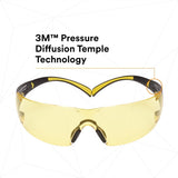 3M SF403SGAF-YEL SecureFit Scotchgard Safety Glasses, Amber Lens, Yellow/Black Frame, Anti-Fog, Anti-Scratch, ANSI Z87 (SF403SGAF-YEL) (7100158219) (Case of 20) (20 Pack) - 4