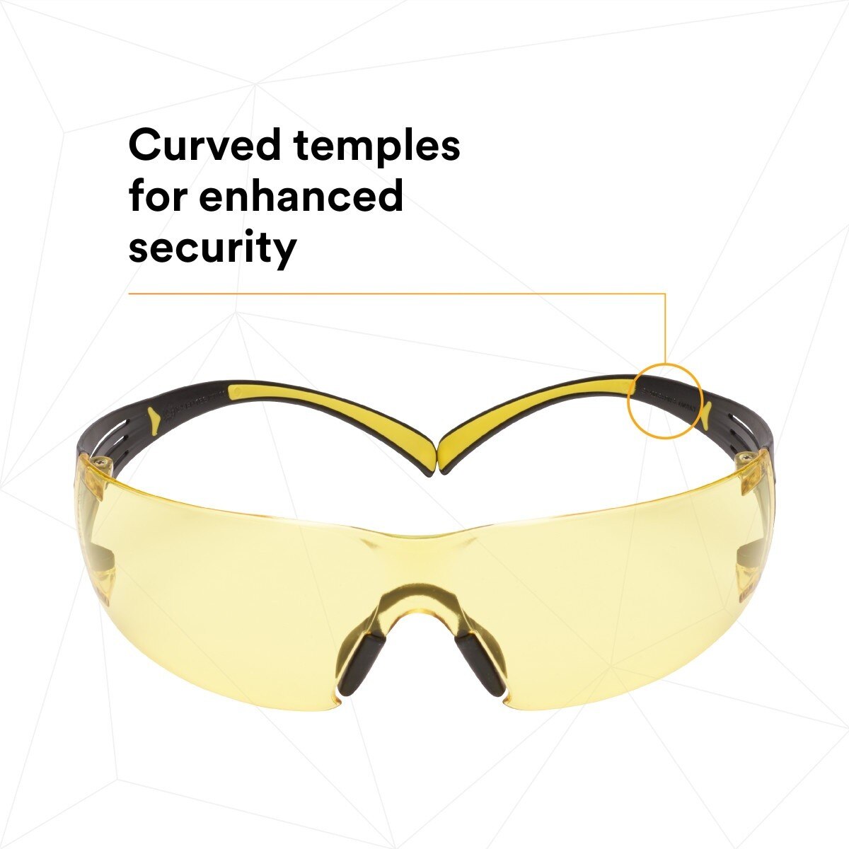 3M SF403SGAF-YEL SecureFit Scotchgard Safety Glasses, Amber Lens, Yellow/Black Frame, Anti-Fog, Anti-Scratch, ANSI Z87 (SF403SGAF-YEL) (7100158219) (Case of 20) (20 Pack) - 5