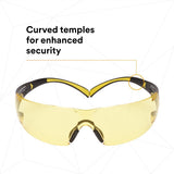 3M SF403SGAF-YEL SecureFit Scotchgard Safety Glasses, Amber Lens, Yellow/Black Frame, Anti-Fog, Anti-Scratch, ANSI Z87 (SF403SGAF-YEL) (7100158219) (Case of 20) (20 Pack) - 5