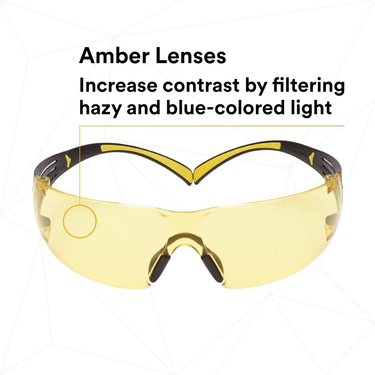3M SF403SGAF-YEL SecureFit Scotchgard Safety Glasses, Amber Lens, Yellow/Black Frame, Anti-Fog, Anti-Scratch, ANSI Z87 (SF403SGAF-YEL) (7100158219) (Case of 20) (20 Pack) - 6