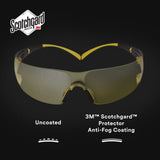 3M SF403SGAF-YEL SecureFit Scotchgard Safety Glasses, Amber Lens, Yellow/Black Frame, Anti-Fog, Anti-Scratch, ANSI Z87 (SF403SGAF-YEL) (7100158219) (Case of 20) (20 Pack) - 8