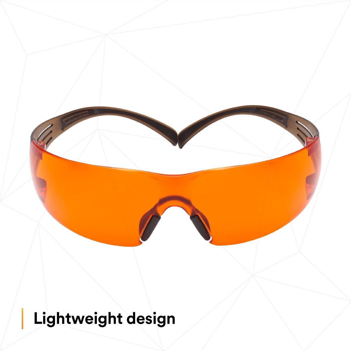 3M SF406SGAF-BLA SecureFit Safety Glasses, Orange Lens, Brown/Black Frame, Anti-Fog Anti-Scratch, ANSI Z87 (7100158220) (20 Pack) - 3
