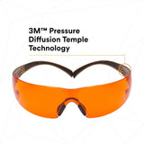 3M SF406SGAF-BLA SecureFit Safety Glasses, Orange Lens, Brown/Black Frame, Anti-Fog Anti-Scratch, ANSI Z87 (7100158220) (20 Pack) - 4